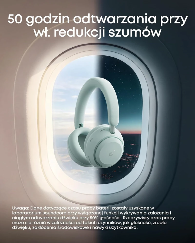 soundcore belaidės ant ausų dedamos ausinės su ANC, LDAC, 50 val., D1402