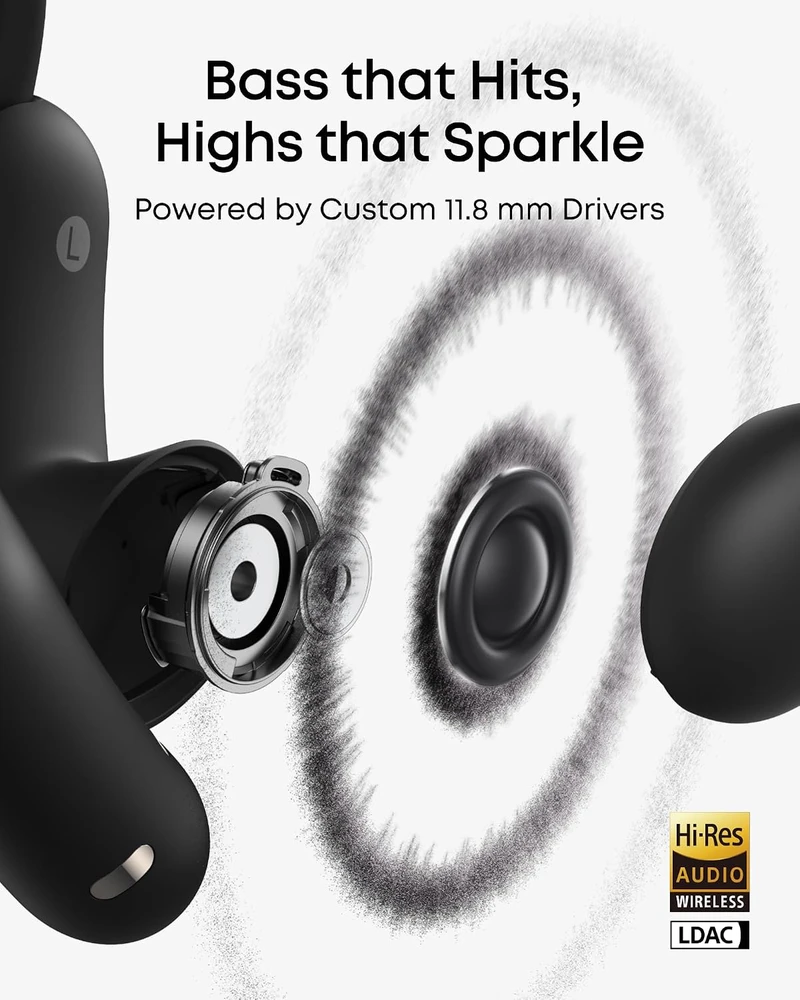 soundcore belaidės atviros ausinės su aktyviu triukšmo slopinimu Bluetooth 5.0 AeroFit 2 Pro A3875