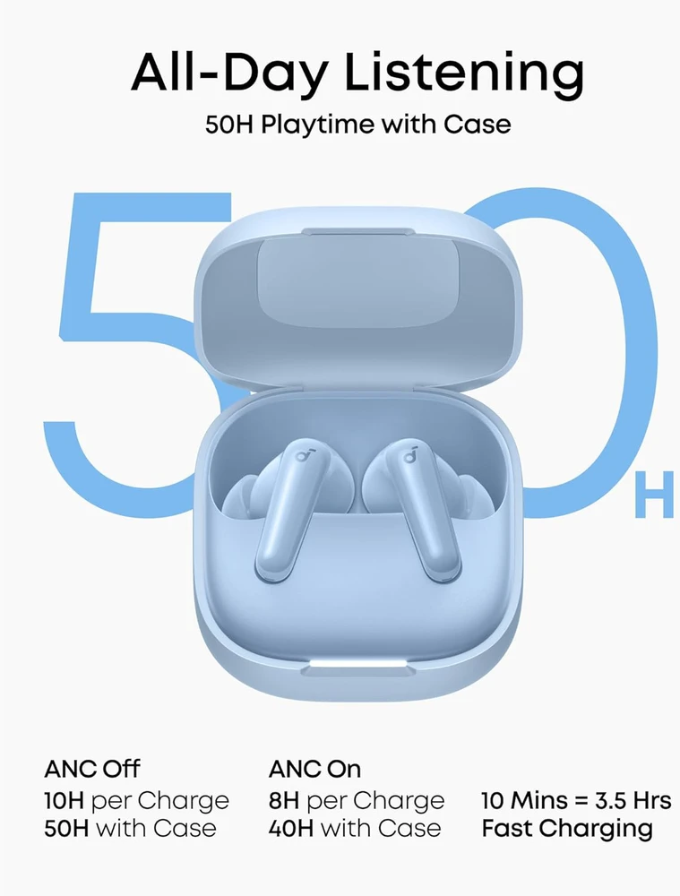 Soundcore belaidės ausinės su aktyviu triukšmo slopinimu, Bluetooth 5.0, LDAC, P31i