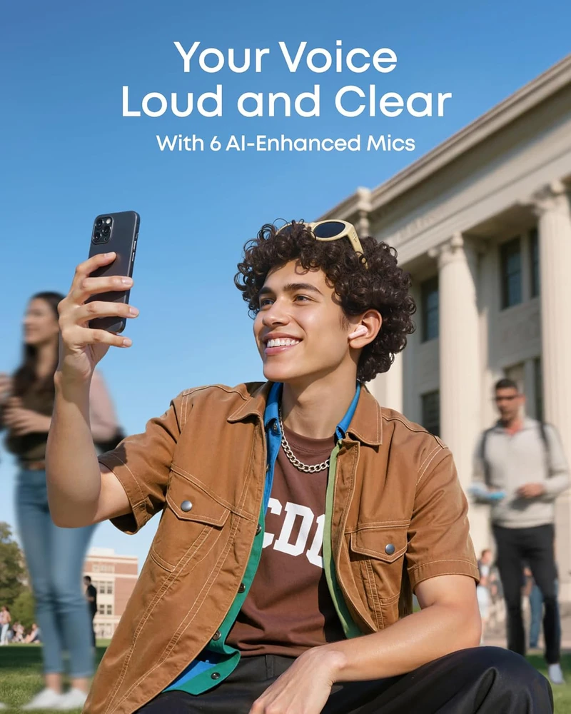 Soundcore belaidės ausinės su ANC, Bluetooth 6.1, 11 mm dinaminiai garsiakalbiai, D1202