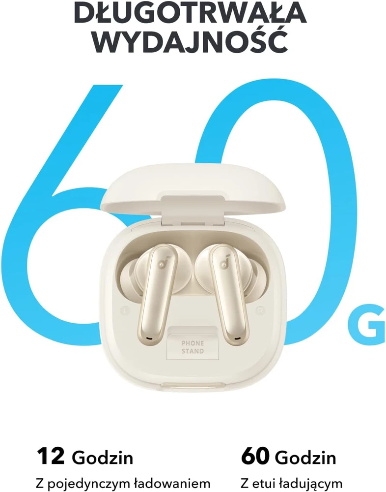 soundcore belaidės į ausis įdedamos ausinės Bluetooth 5.3 su ANC ir 60 val. baterija P40i