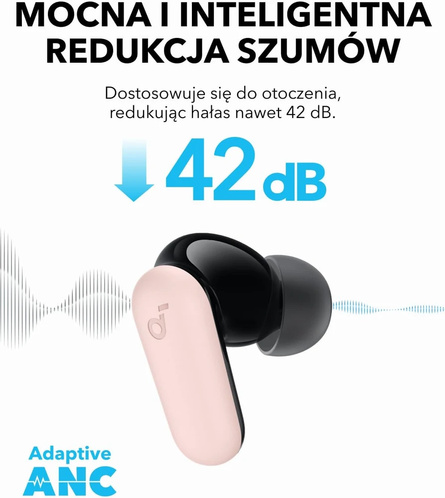 soundcore belaidės į ausis įdedamos ausinės su ANC, Bluetooth 5.4 ir IP54, P30i