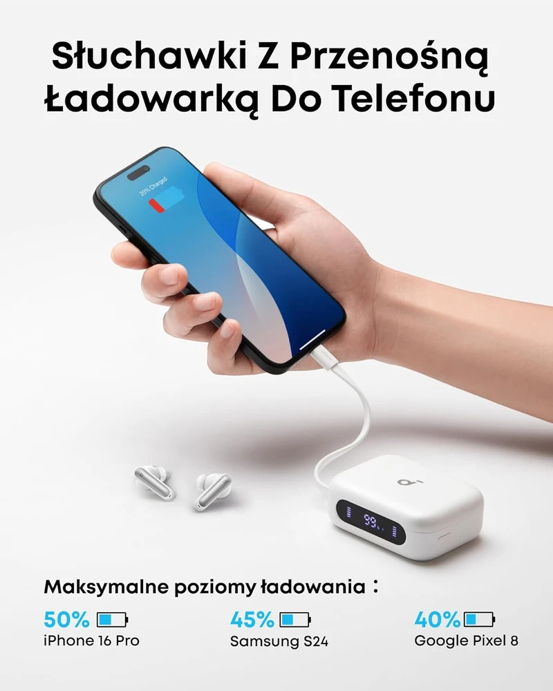 soundcore belaidės į ausis įdedamos Bluetooth ausinės su ANC ir 192 val. veikimu P41i