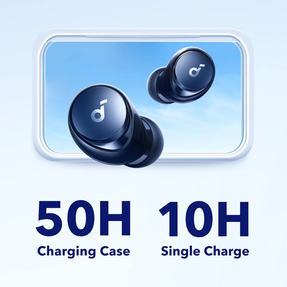 soundcore belaidės į ausis įdedamos Bluetooth ausinės su ANC, 50 h, Space A40