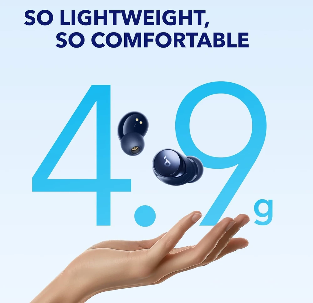 soundcore belaidės į ausis įdedamos Bluetooth ausinės su ANC, 50 h, Space A40