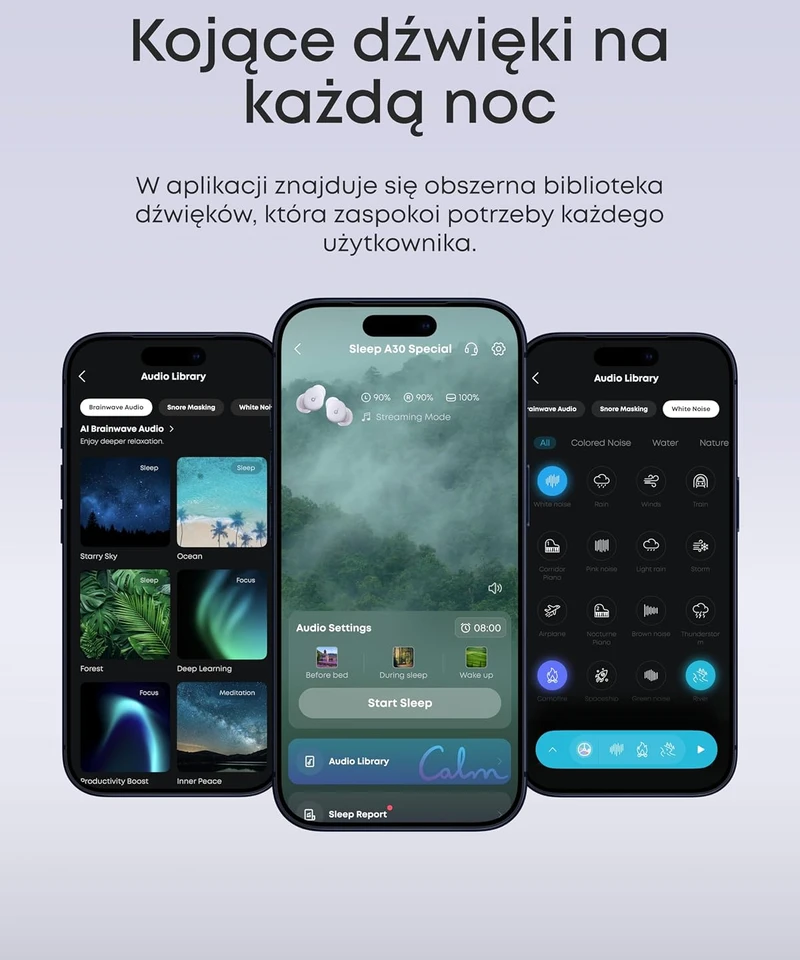 soundcore belaidės miego ausinės Sleep A30 Bluetooth su aktyviu triukšmo slopinimu, 10 val.