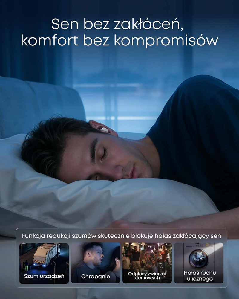 soundcore belaidės miego ausinės Sleep A30 Bluetooth su aktyviu triukšmo slopinimu, 10 val.