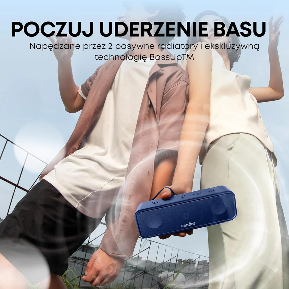 Soundcore Bluetooth kolonėlė 16 W, 24 val. grojimo, IPX7, Bluetooth 5.0, mėlyna, A3117