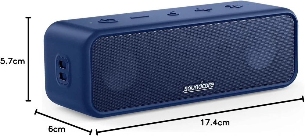 Soundcore Bluetooth kolonėlė 16 W, 24 val. grojimo, IPX7, Bluetooth 5.0, mėlyna, A3117