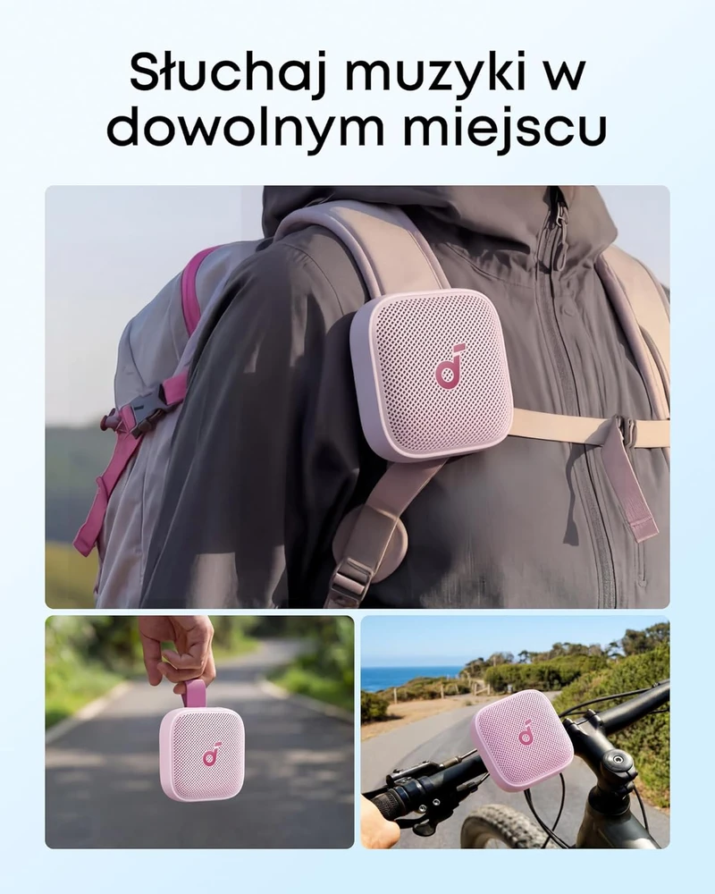 soundcore nešiojama Bluetooth kolonėlė Boom Go 3i, 15 W, IP68, 24 h grojimas, rožinė