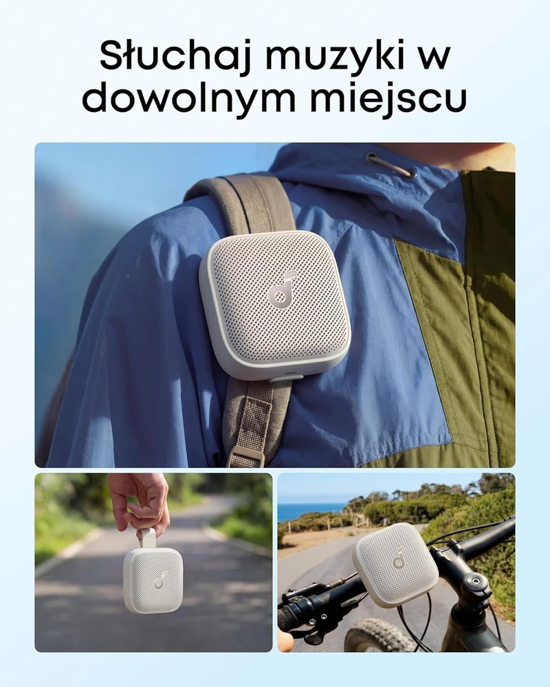 soundcore nešiojama Bluetooth kolonėlė, 15 W, IP68, BassUp 2.0, 24 h, D5103, balta
