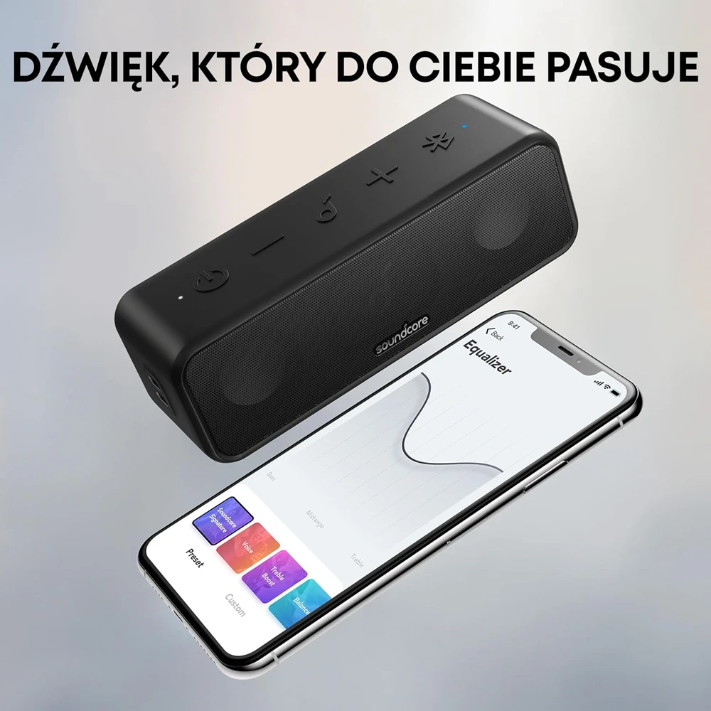 Soundcore nešiojamas Bluetooth garsiakalbis, 16 W stereo, 24 val. veikimas, IPX7, juodas, A3117
