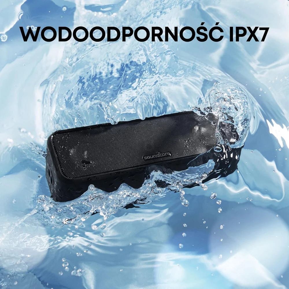 Soundcore nešiojamas Bluetooth garsiakalbis, 16 W stereo, 24 val. veikimas, IPX7, juodas, A3117