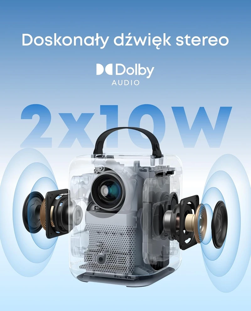 Anker soundcore nešiojamasis išmanusis projektorius Full HD 1080p, 380 ANSI lm, Wi-Fi, Bluetooth, D2200