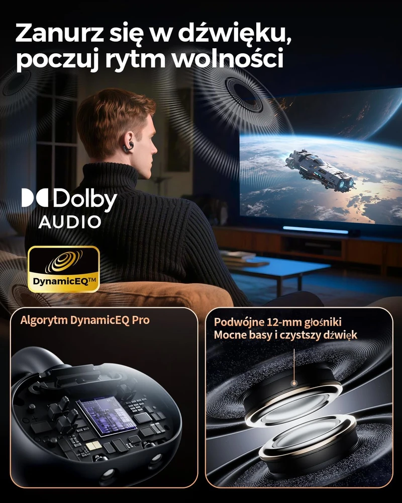 SOUNDPEATS atviros belaidės klipsinės ausinės Bluetooth 5.4 su LDAC Clip1
