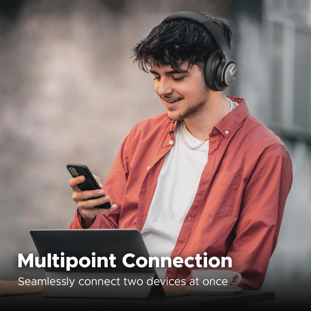 SoundPEATS belaidės ant ausų dedamos Bluetooth 5.3 ausinės su ANC, 40 mm garsiakalbiais Space