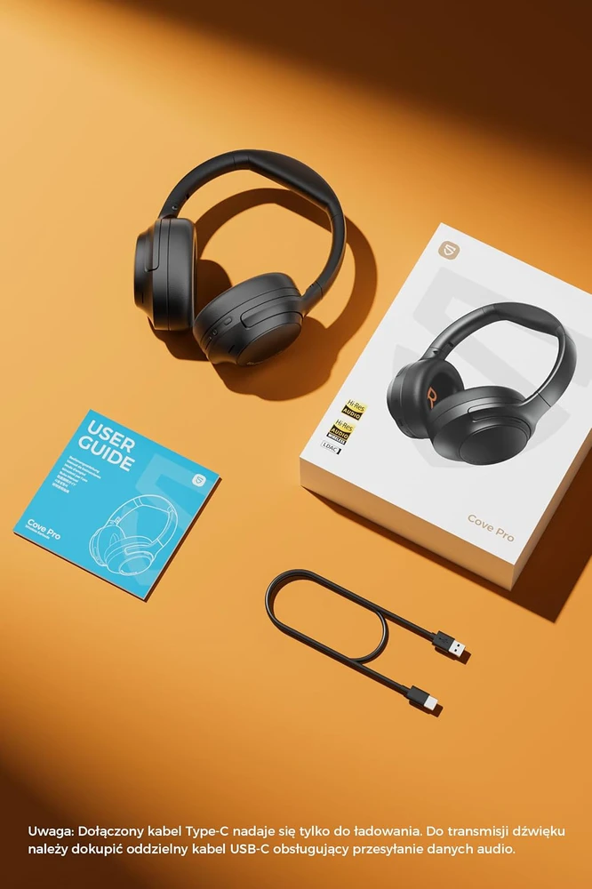 SoundPEATS belaidės ausinės su ANC, 7 mikrofonais, Hi-Res LDAC, Bluetooth 6.0, 95h veikimo, Cove Pro