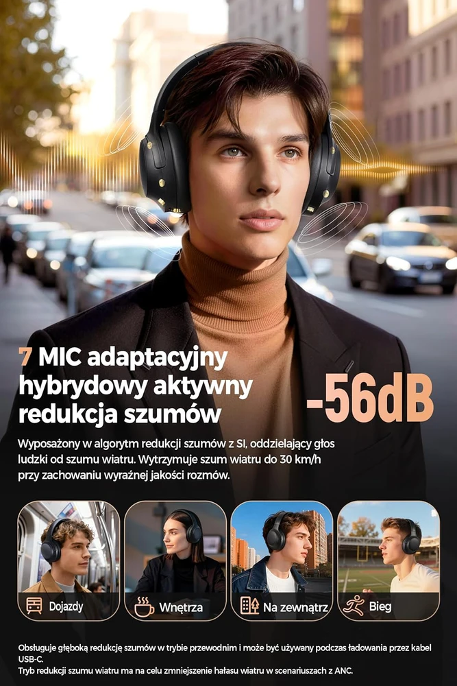 SoundPEATS belaidės ausinės su ANC, 7 mikrofonais, Hi-Res LDAC, Bluetooth 6.0, 95h veikimo, Cove Pro