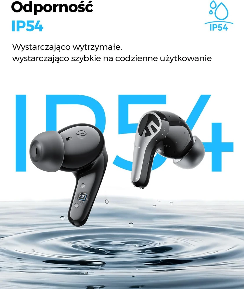 SoundPEATS belaidės ausinės su Bluetooth 6.0, ANC iki 52 dB, 12 mm garsiakalbiais, Hi-Res Audio, C30