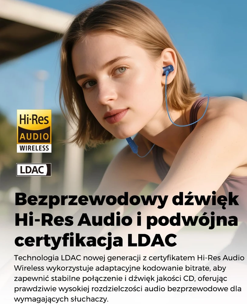SOUNDPEATS belaidės į ausis įdedamos ausinės su kaklo lankeliu, Bluetooth, LDAC, IP67, Q40 HD