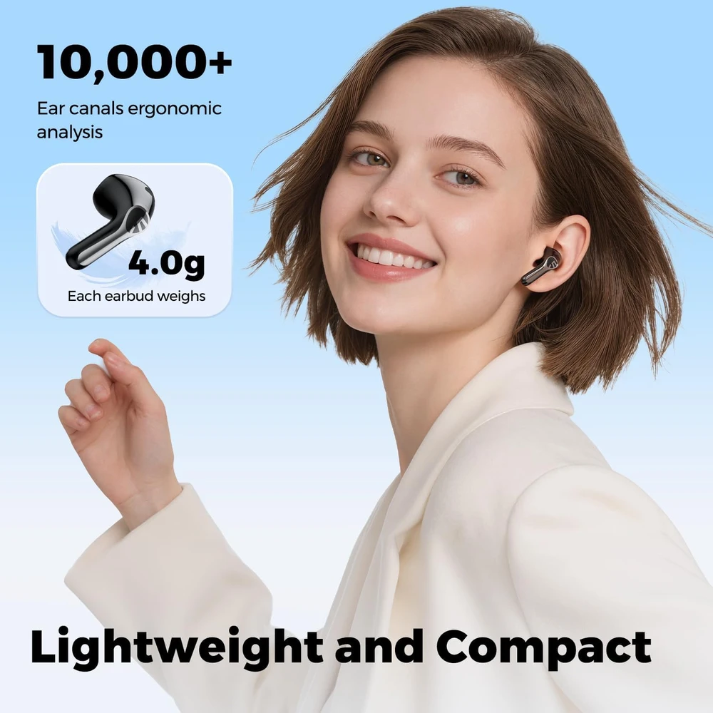 SOUNDPEATS belaidės pusiau į ausis įdedamos Bluetooth 6.0 ausinės su LDAC Air6 HS