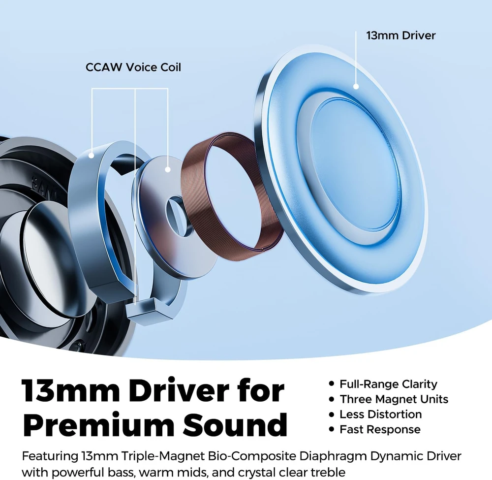 SOUNDPEATS belaidės pusiau į ausis įdedamos Bluetooth 6.0 ausinės su LDAC Air6 HS