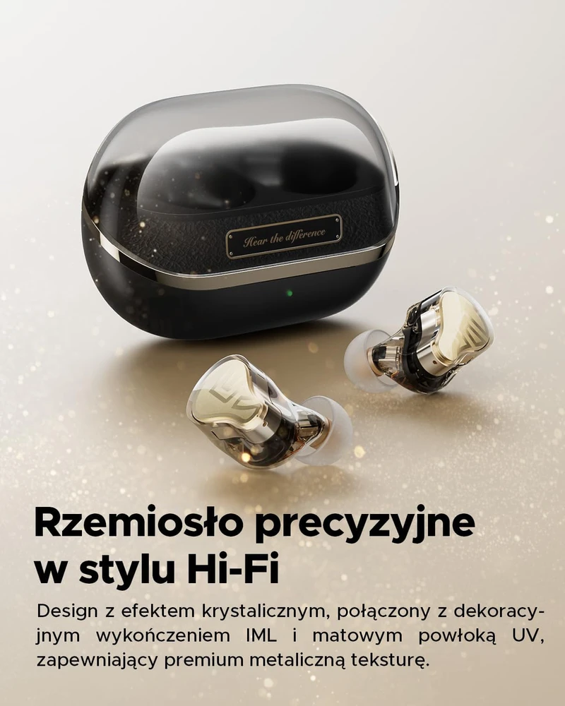 SoundPEATS bevielės ausinės į ausis, Bluetooth 5.2, ANC, LDAC, aptX, 37h veikimas, H3