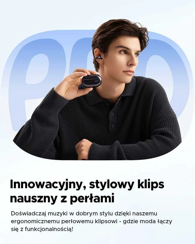 SoundPEATS Pearlclip Pro atviros konstrukcijos belaidės ausinės su mikrofonu, Bluetooth 5.4, IPX5, 24 val.