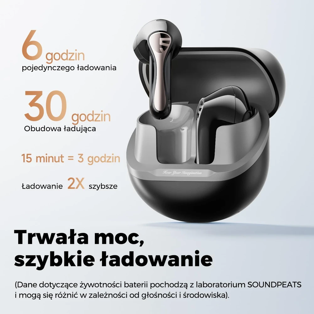 SoundPEATS pusiau į ausis įdedamos belaidės ausinės Bluetooth 5.4 su LDAC Air5 Lite