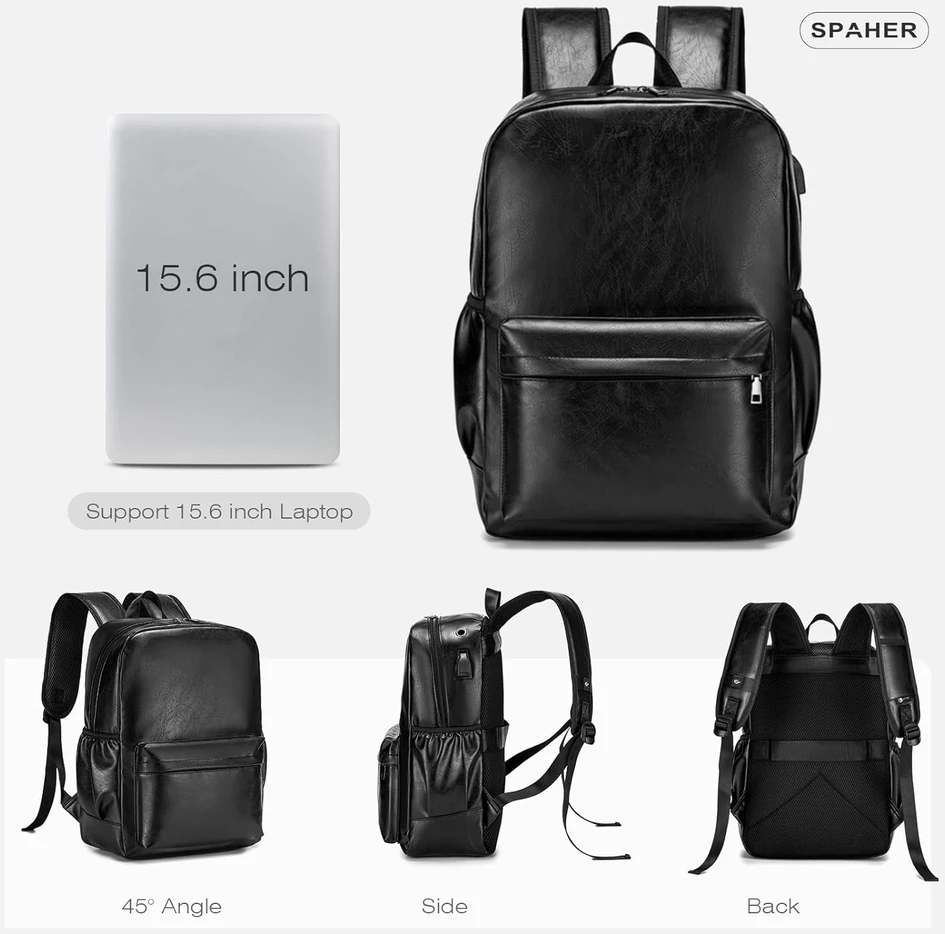 SPAHER odinis kuprinės tipo kelioninis kuprys 25 l su USB, kompiuteriui iki 15,6 colio, 40 x 30 x 20 cm, 1B030