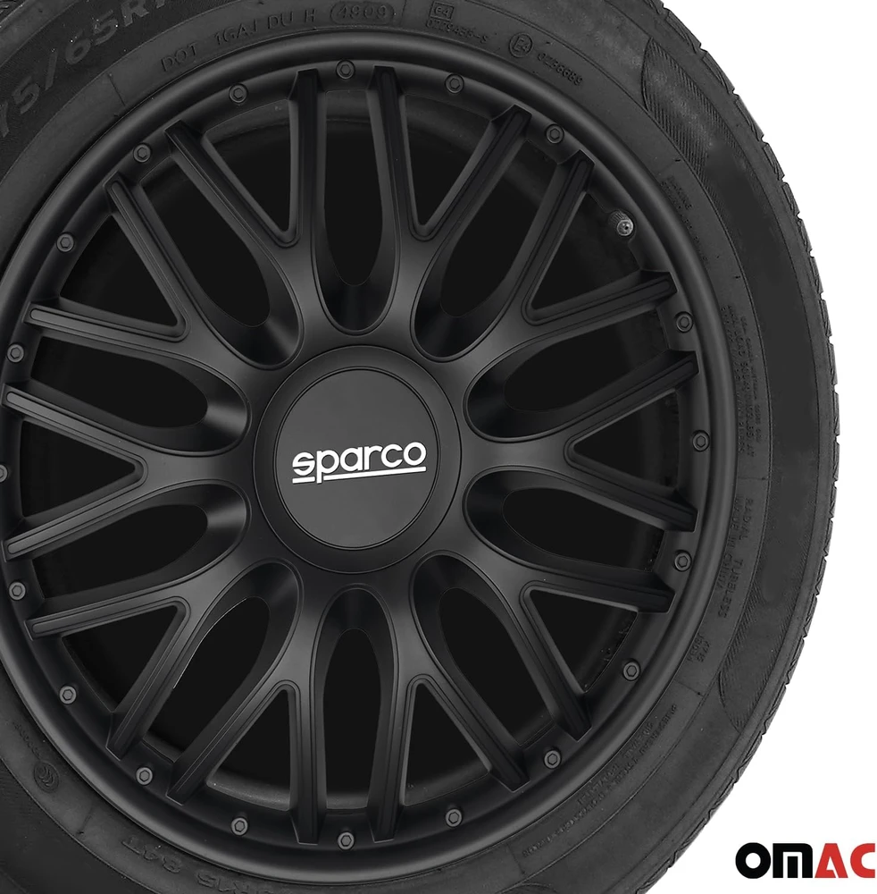 Sparco automobilio ratų gaubtai Rome 16 colių, juodi, 4 vnt. SPC1696BK