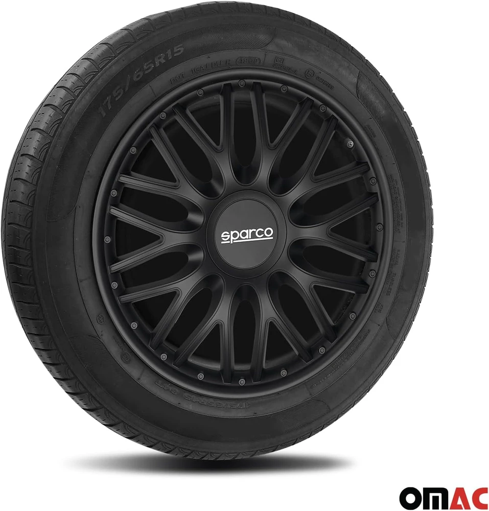 Sparco automobilio ratų gaubtai Rome 16 colių, juodi, 4 vnt. SPC1696BK
