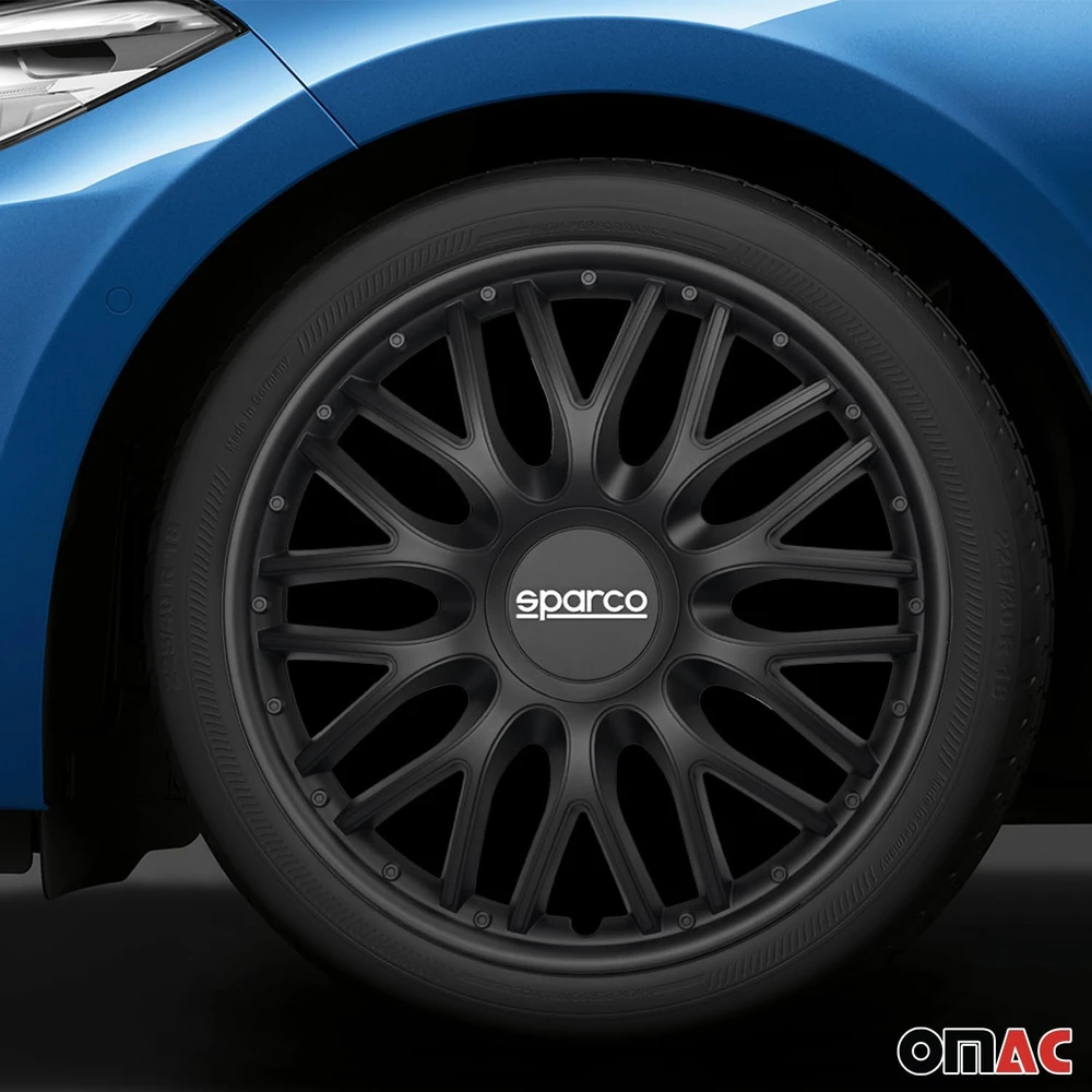 Sparco automobilio ratų gaubtai Rome 16 colių, juodi, 4 vnt. SPC1696BK