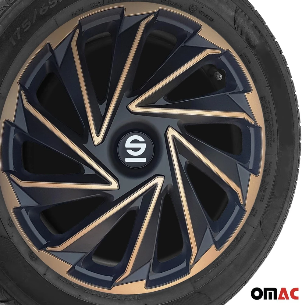 Sparco automobilio ratų gaubtai Varese 16 colių auksinės ir juodos spalvos SPC1680GDBK
