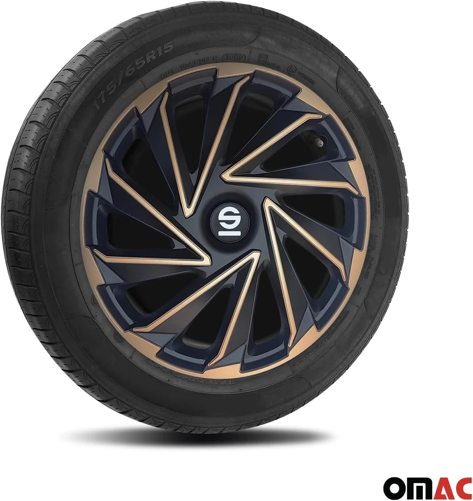 Sparco automobilio ratų gaubtai Varese 16 colių auksinės ir juodos spalvos SPC1680GDBK