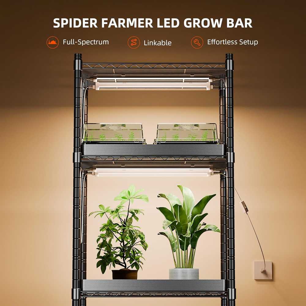 Spider Farmer augalų LED lempa pilno spektro 40 W, aliuminio korpusas, baltos šviesos, SF-GlowBar10