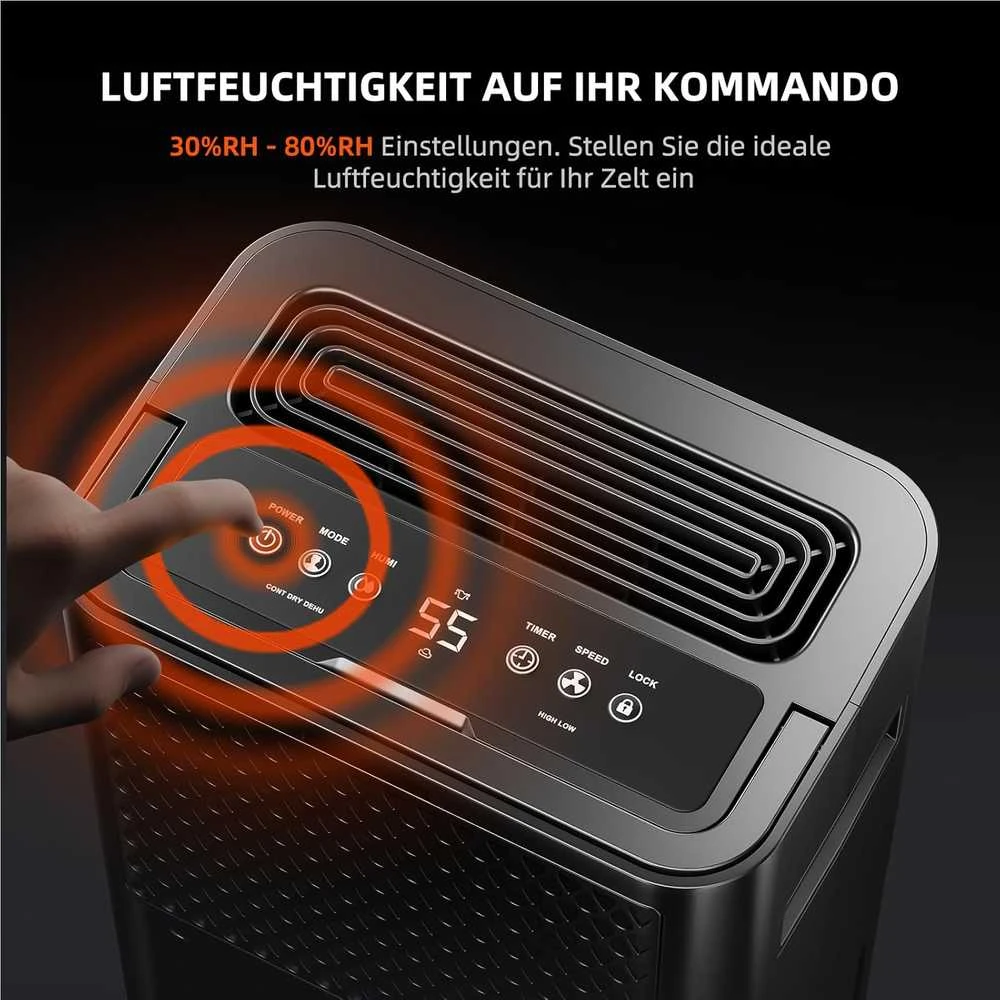 Spider Farmer oro sausintuvas, 12 l, elektrinis, su automatiniu atitirpinimu, laikmačio funkcija, SF-Dehumidifier