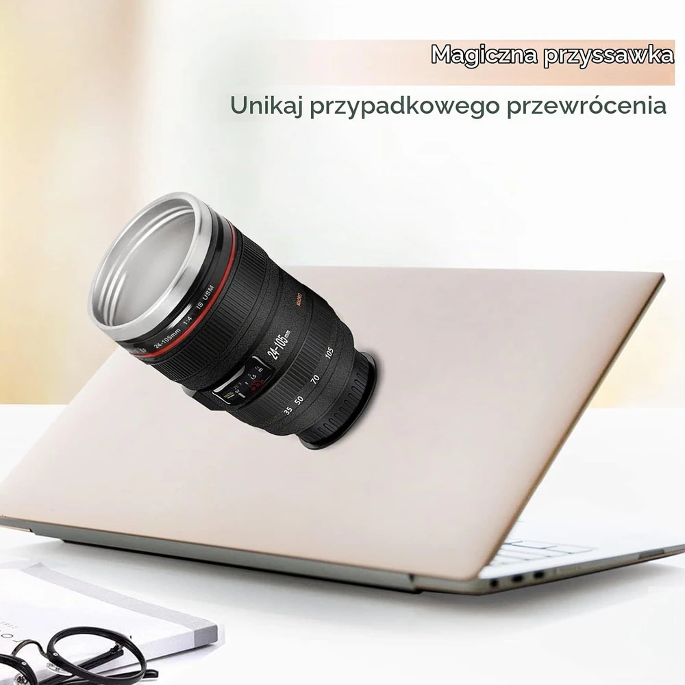 Splend termopuodelis fotoaparato objektyvo formos, 320 ml, nerūdijantis plienas, MUG-001_SML