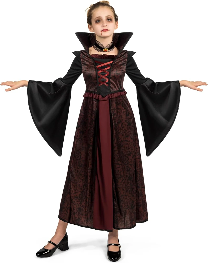 Spooktacular Creations karališkos vampyrės kostiumas mergaitei, raudonas, 3–4 m., 20322-3T