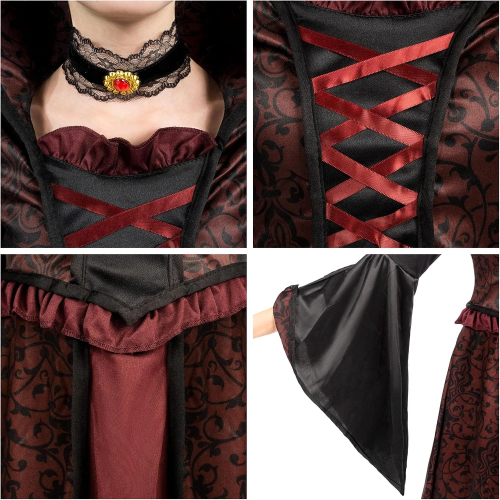 Spooktacular Creations karališkos vampyrės kostiumas mergaitei, raudonas, 3–4 m., 20322-3T