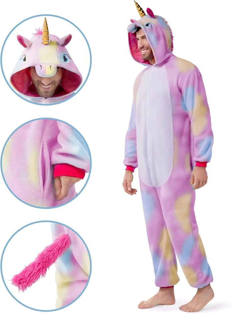 Spooktacular Creations suaugusiųjų vienaragio pliušinė pižama su gobtuvu XL IF-S81T-VHIT