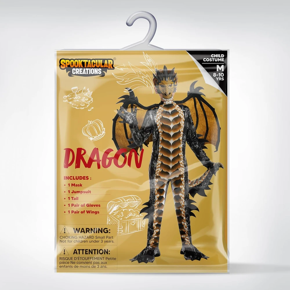 Spooktacular Creations vaikiškas drakono kostiumas su sparnais ir kauke 10–12 metų 840165855783