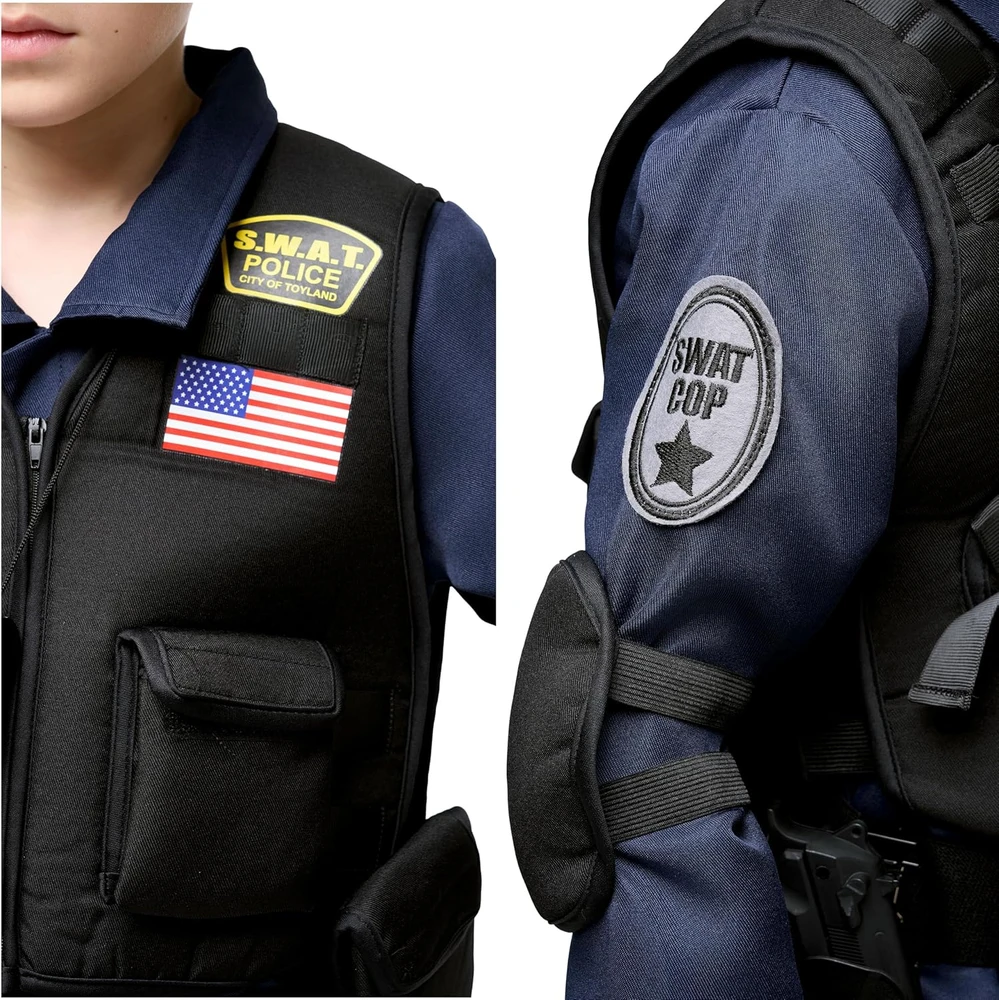 Spooktacular Creations vaikiškas SWAT policininko kostiumas, mėlynas, 8–10 metų, 20434-M