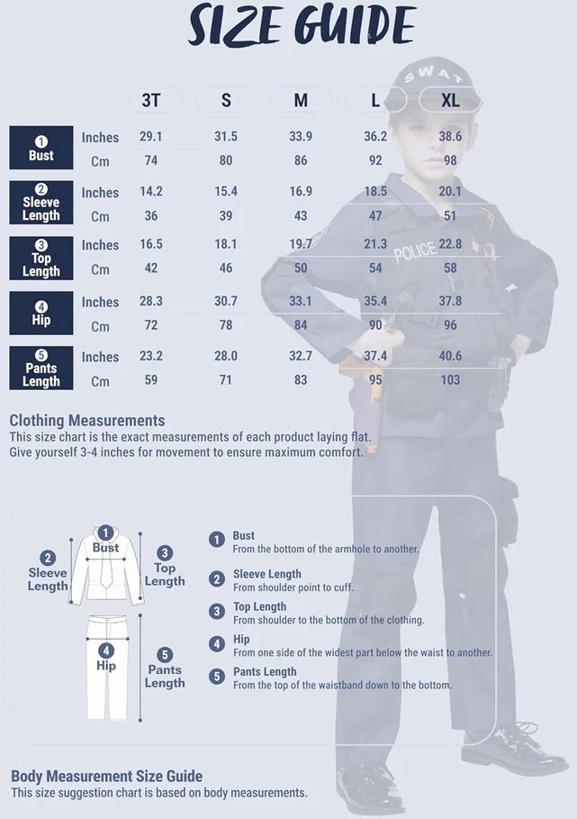 Spooktacular Creations vaikiškas SWAT policininko kostiumas 5–7 metų 20434-S
