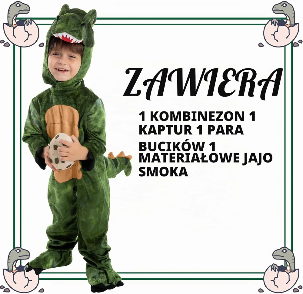 Spooktacular Creations vaikiškas T-Rex dinozauro kostiumas, žalias, 8–10 metų, SPO-BU3-21285-3T