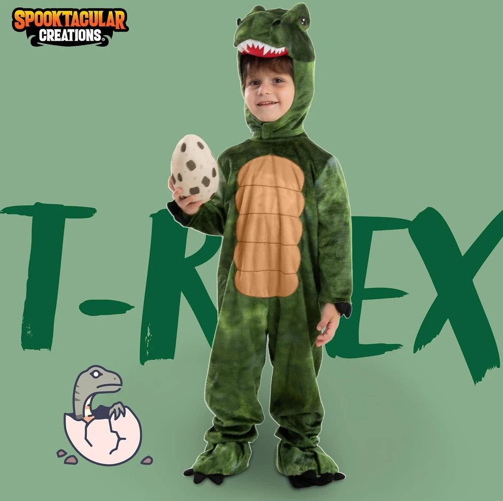 Spooktacular Creations vaikiškas T-Rex dinozauro kostiumas su gobtuvu ir uodega TM-WNF0-706U