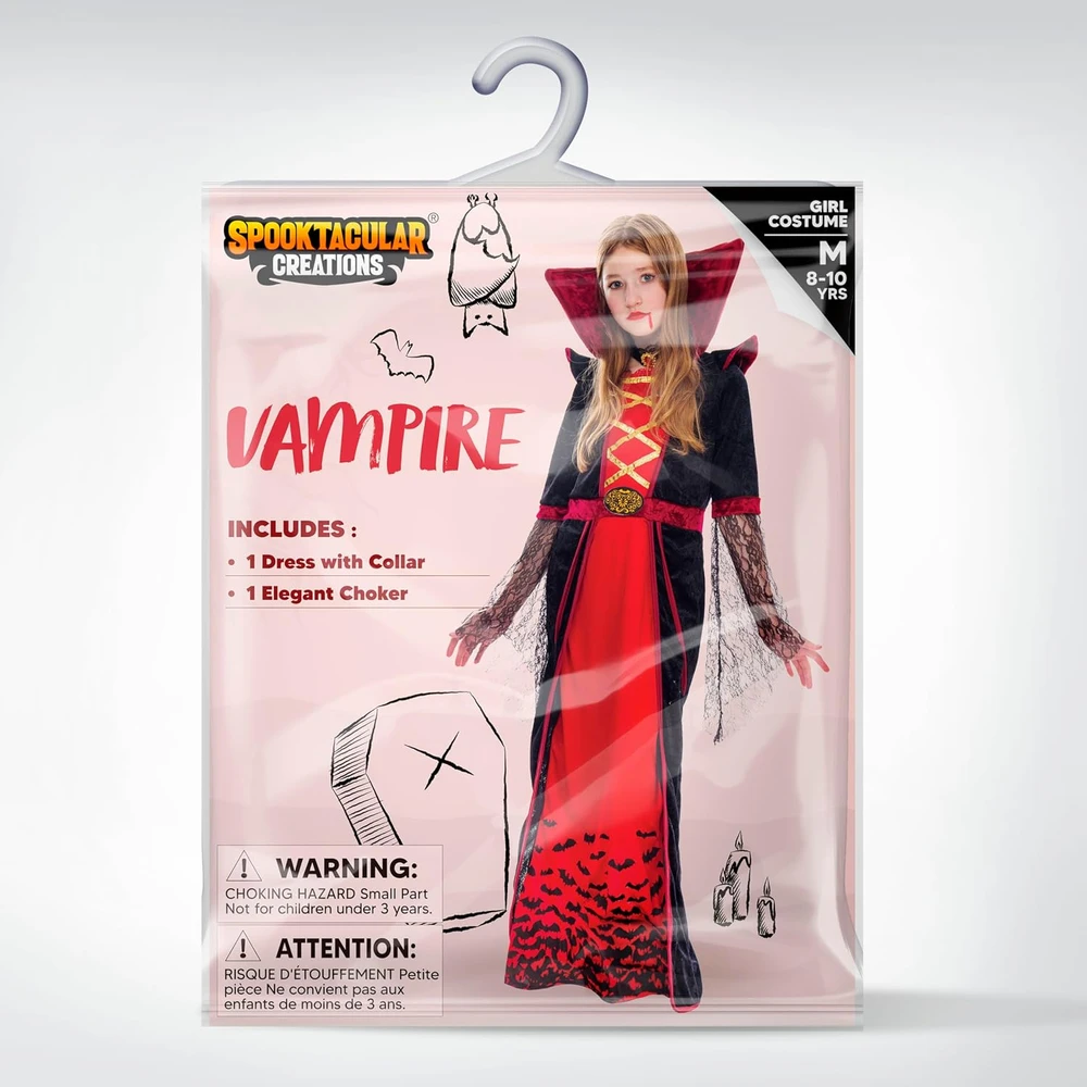 Spooktacular Creations vampyro kostiumas vaikams, raudonas, XL 13–15 metų, 20045-XL