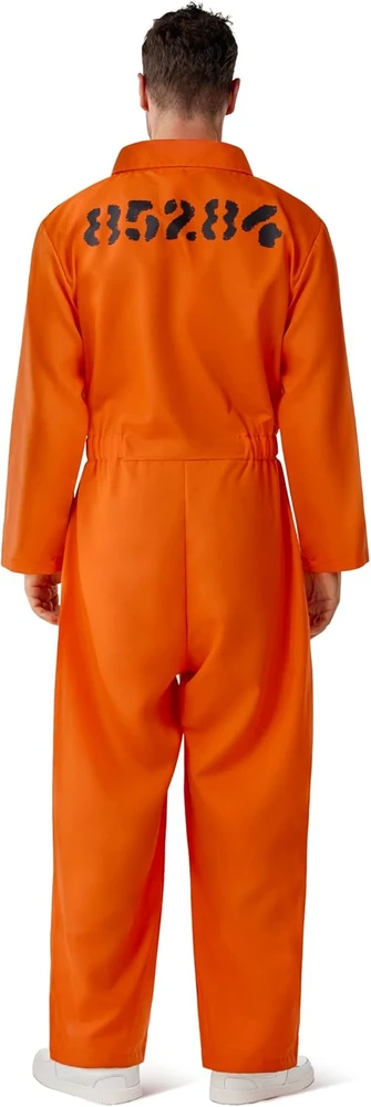 Spooktacular Creations vyriškas kalinio kostiumas, oranžinis kombinezonas, XXL, 21176-XXL