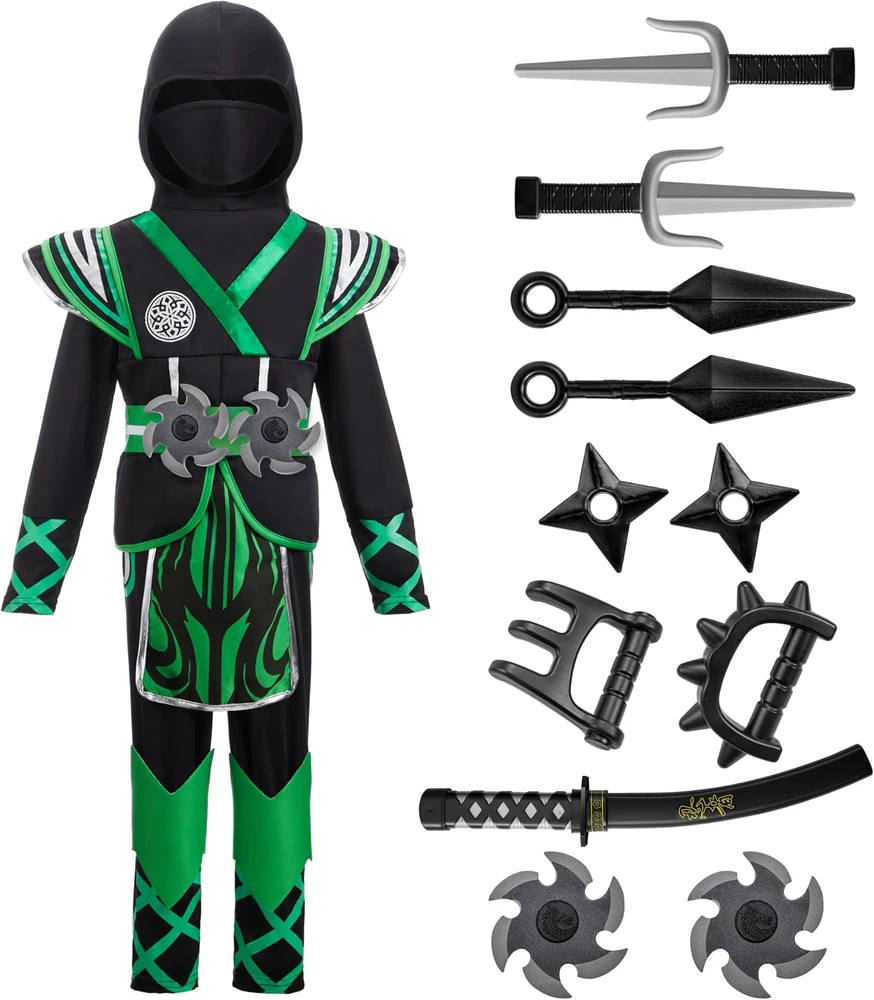 Spooktacular Creations žalios spalvos nindzės kostiumas berniukams SPO-BU3-21333
