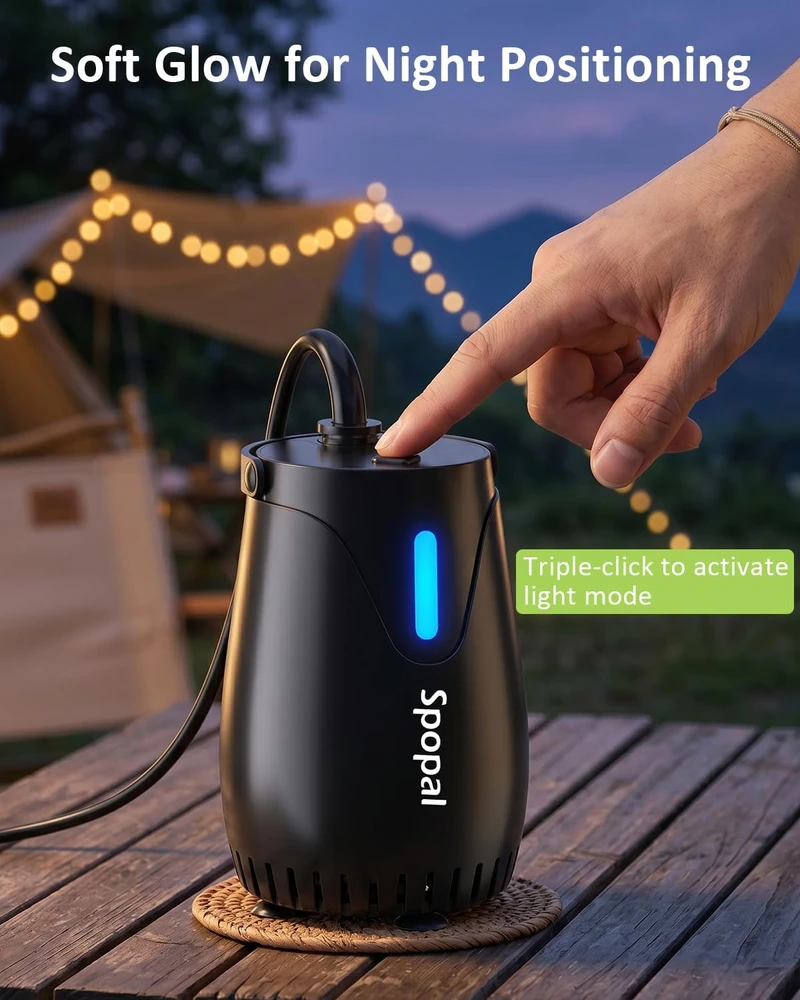 Spopal nešiojamas dušo prietaisas su LED apšvietimu, 10000 mAh, IPX8, temperatūros rodymu